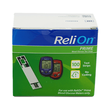 Load image into Gallery viewer, ReliOn Prime Blood Glucose Test Strips - 100 Count