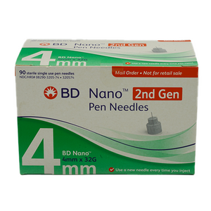 BD Nano Ultra Fine Pen Needles 4mm x 32G - 100 Count