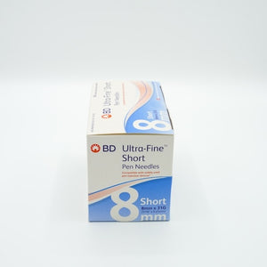 BD Ultra Fine Short Pen Needles 8mm x 31G - 100 Count