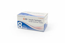 Load image into Gallery viewer, BD Insulin Syringes 1/2 mL 8mm 31G Ultra-Fine Needle 100 Count
