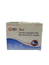 Load image into Gallery viewer, BD Veo Insulin Syringes 1/2 mL – 6mm, 31G Ultra-Fine Needle (100 Count)
