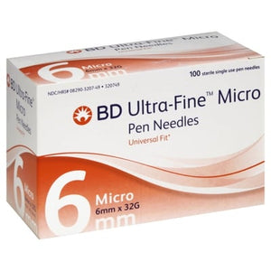 BD Ultra Fine Micro Pen Needles 6mm x 32G - 100 Count